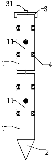 Steel pipe pile with telescopic arm and construction method thereof