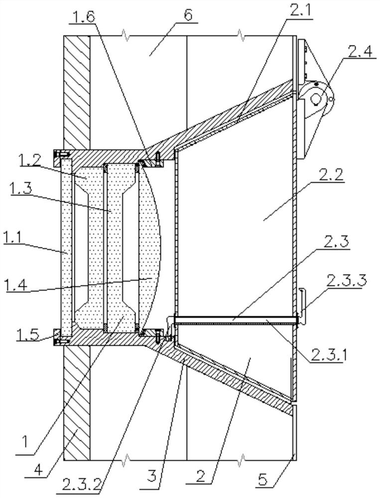 A viewing window suitable for nuclear power plant containment and its application method