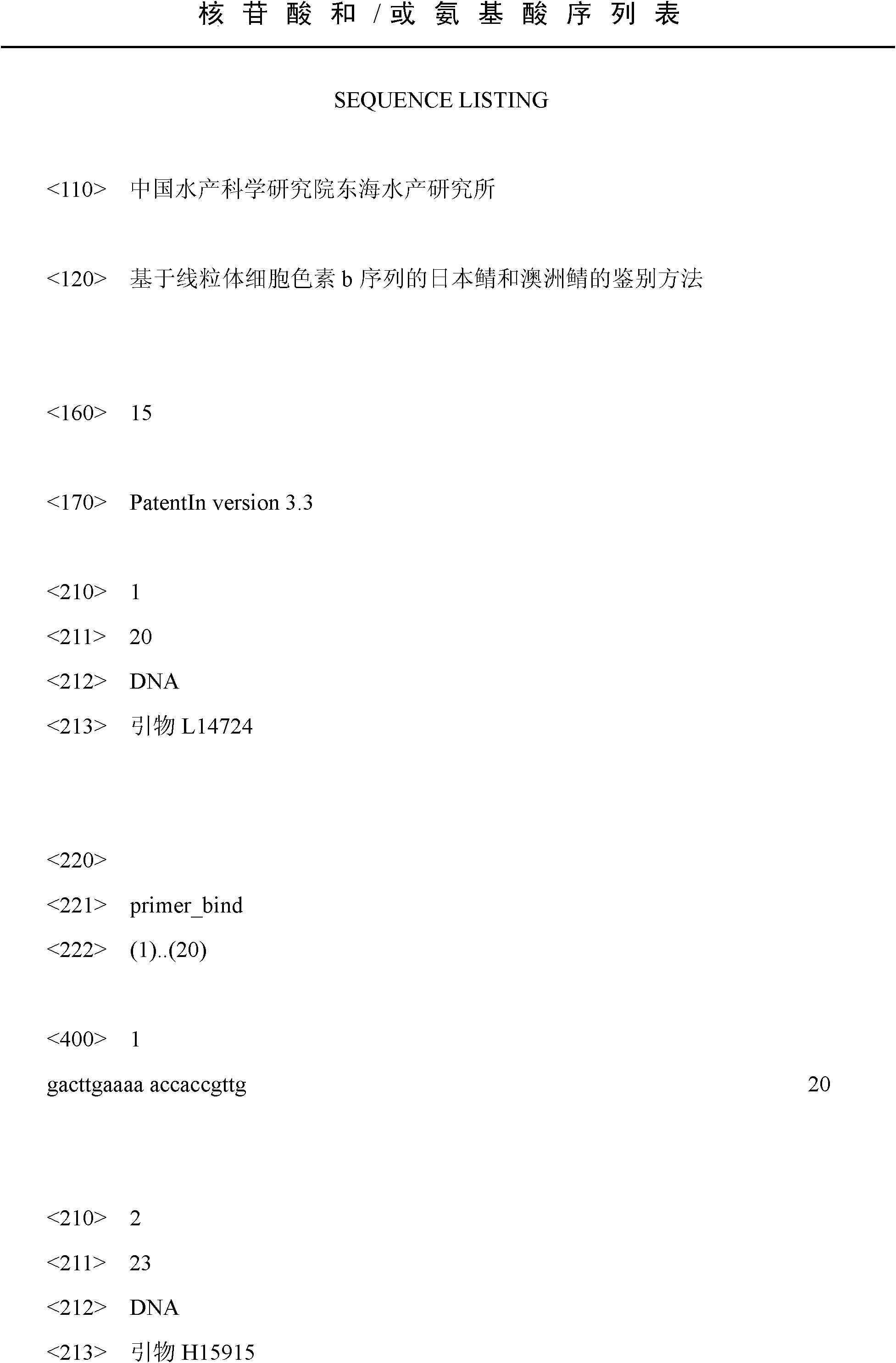 Method for identifying pacific mackerel and slimy mackerel on basis of mitochondrial cytochrome b sequence