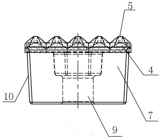 Tooth head structure used for waste treatment