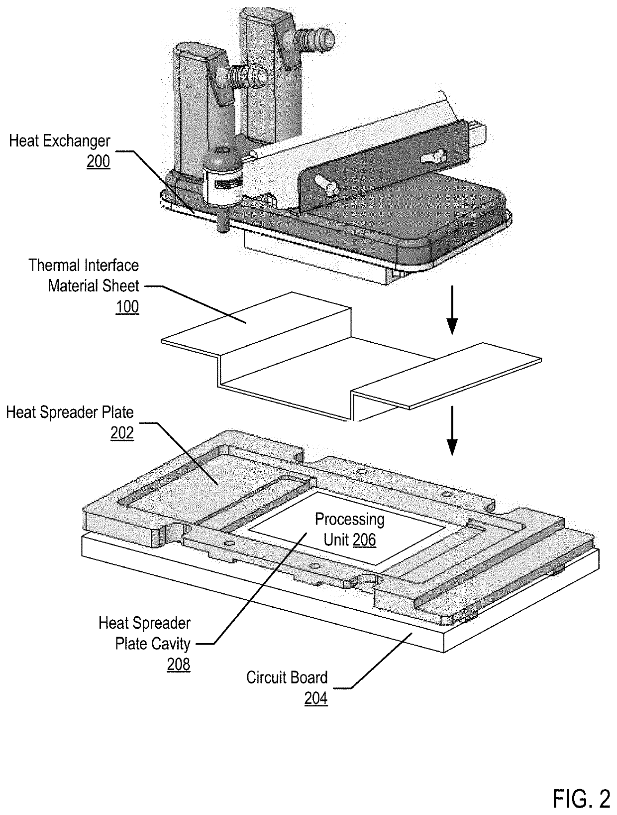 Thermal interface material structures for directing heat in a three-dimensional space