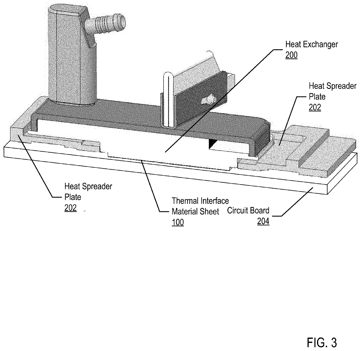 Thermal interface material structures for directing heat in a three-dimensional space