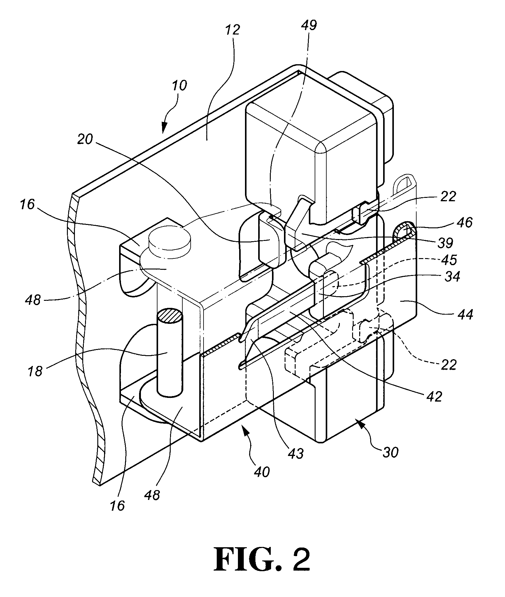 Bracket assembly for a rack