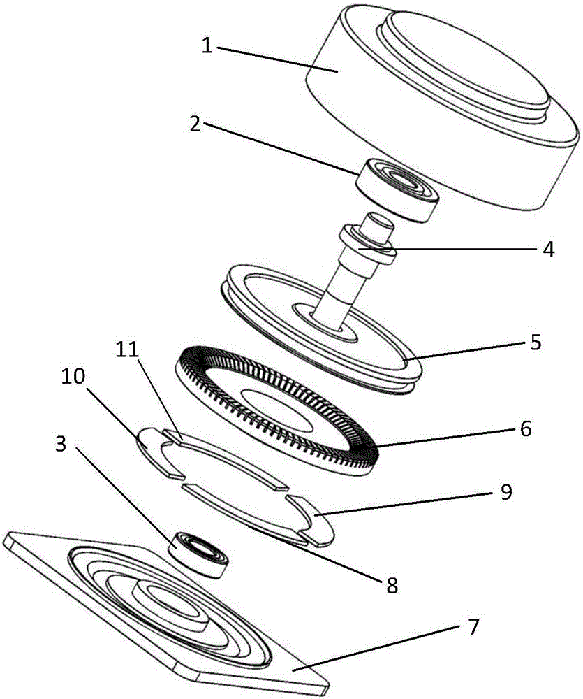 Space phase modulation toroidal traveling wave ultrasonic motor with symmetrical ceramic partitions and control method thereof