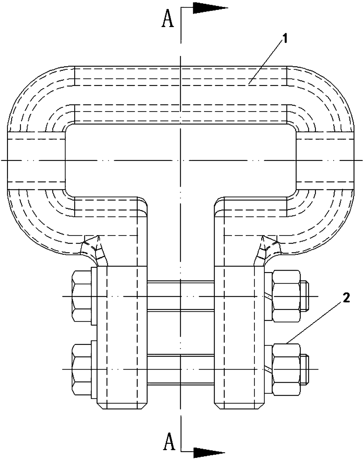 Medical drug material conveying omega-shaped double bolt closed transmission system