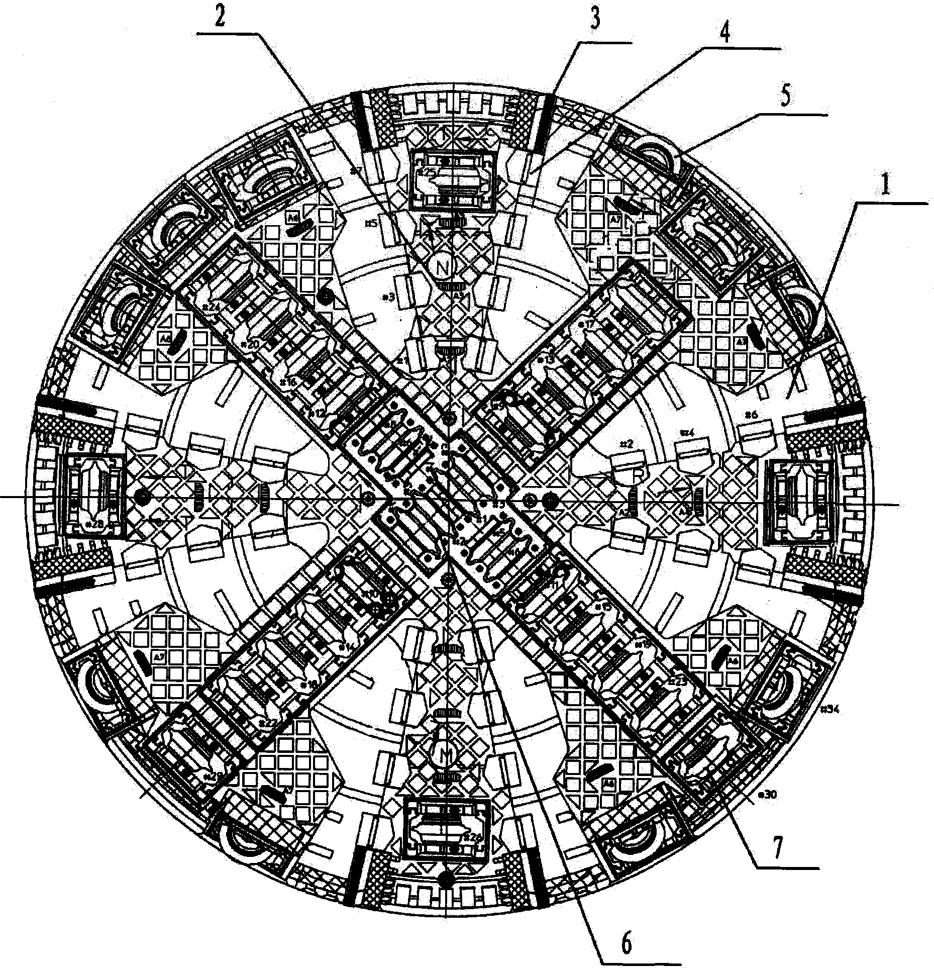 Shield cutterhead structure for uneven mutual-penetration composite rock stratum