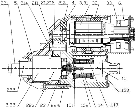 Assembling method for starting motor with built-in electromagnetic switch