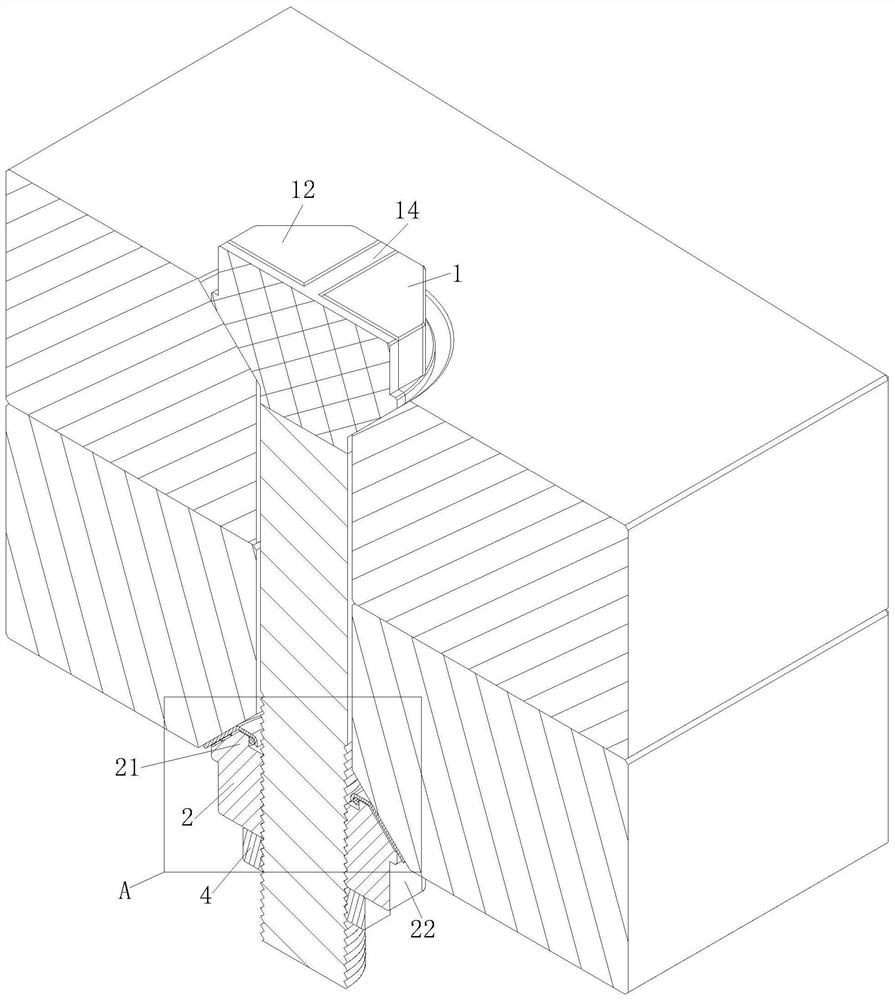 Centering lock bolt pair based on large-size chamfer