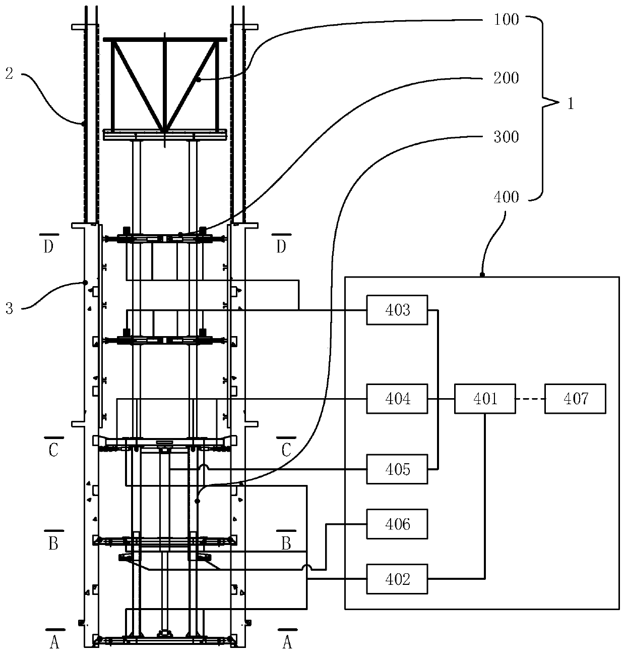 Automatic jacking cylinder frame formwork system for concrete structure construction and method thereof