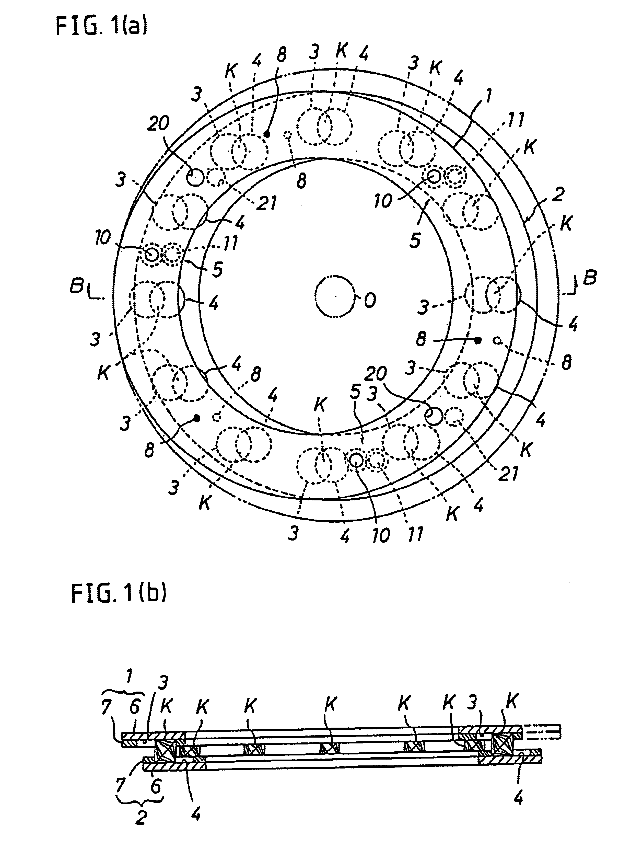 Scroll thrust bearing