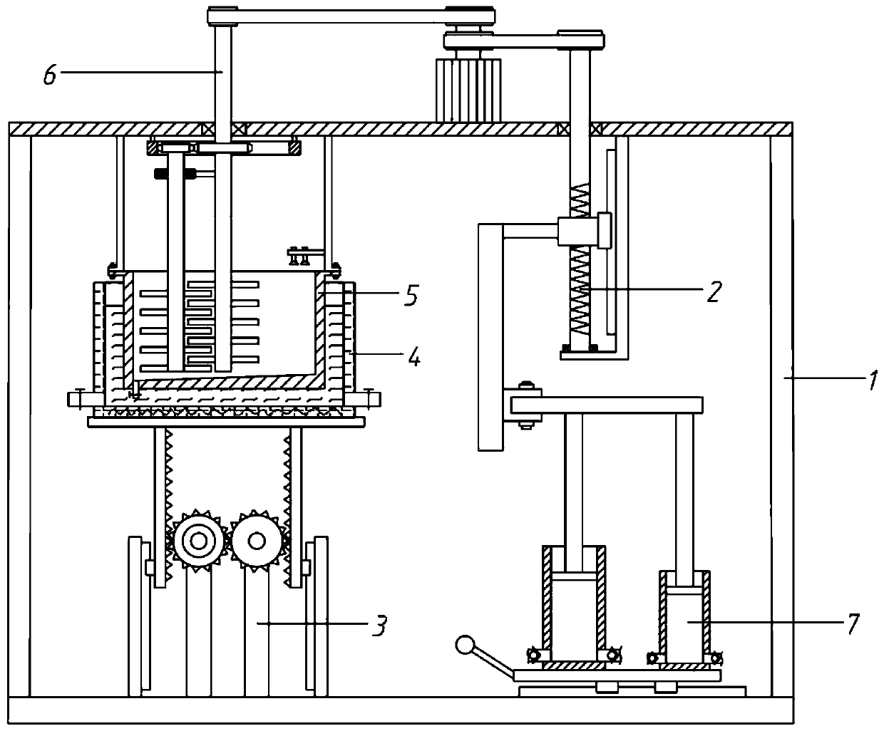 Shoemaking glue production equipment based on wheel transmission