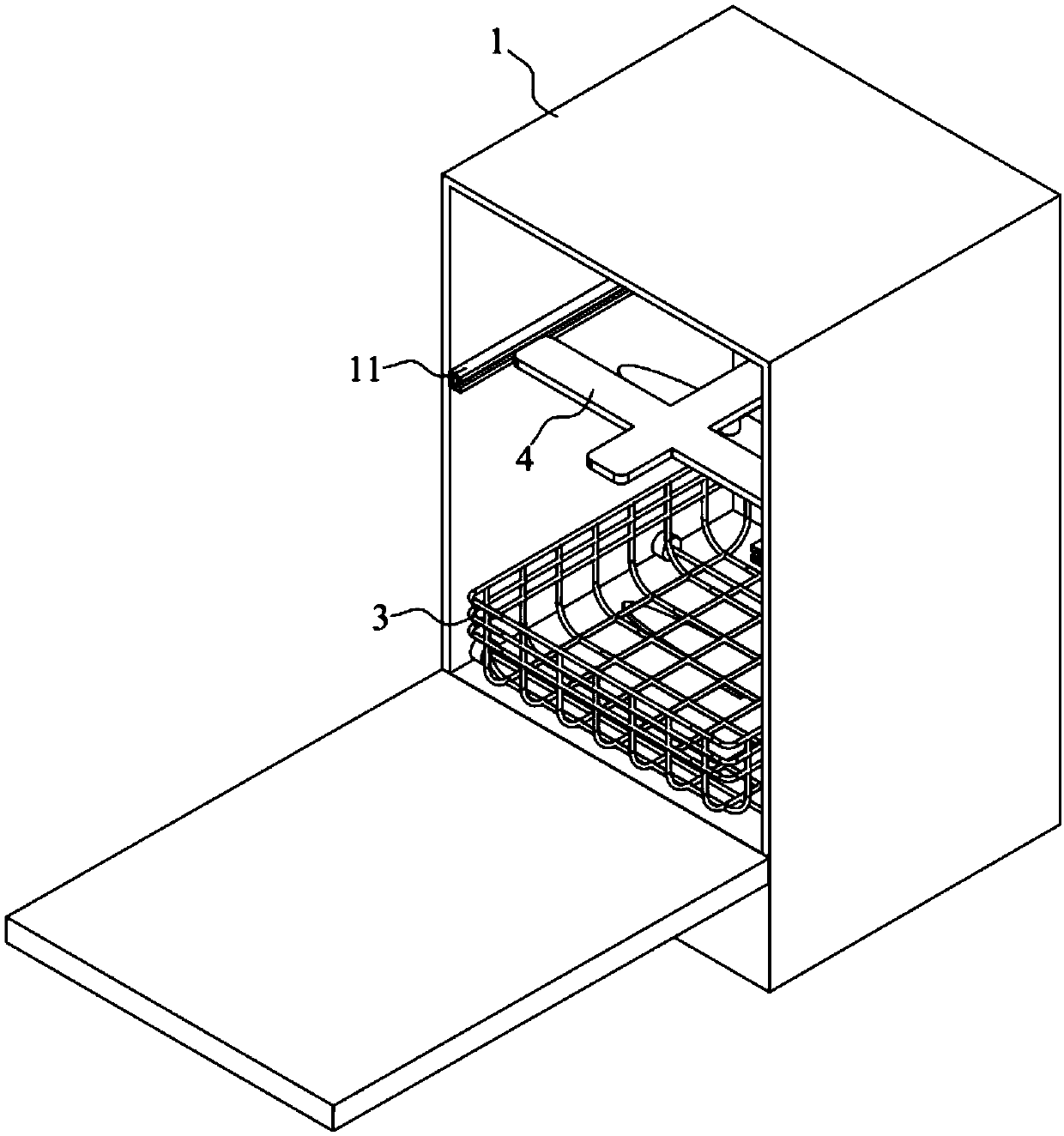 Regional cleaning mechanism and dish-washing machine