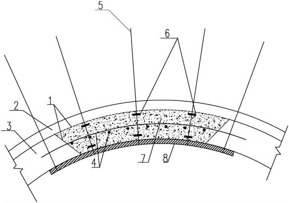 Structure and method for treating severe disengagement, cracking and other defects of tunnel lining