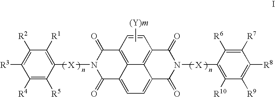 N,N′-di(arylalkyl)-substituted naphthalene-based tetracarboxylic diimide compounds as n-type semiconductor materials for thin film transistors