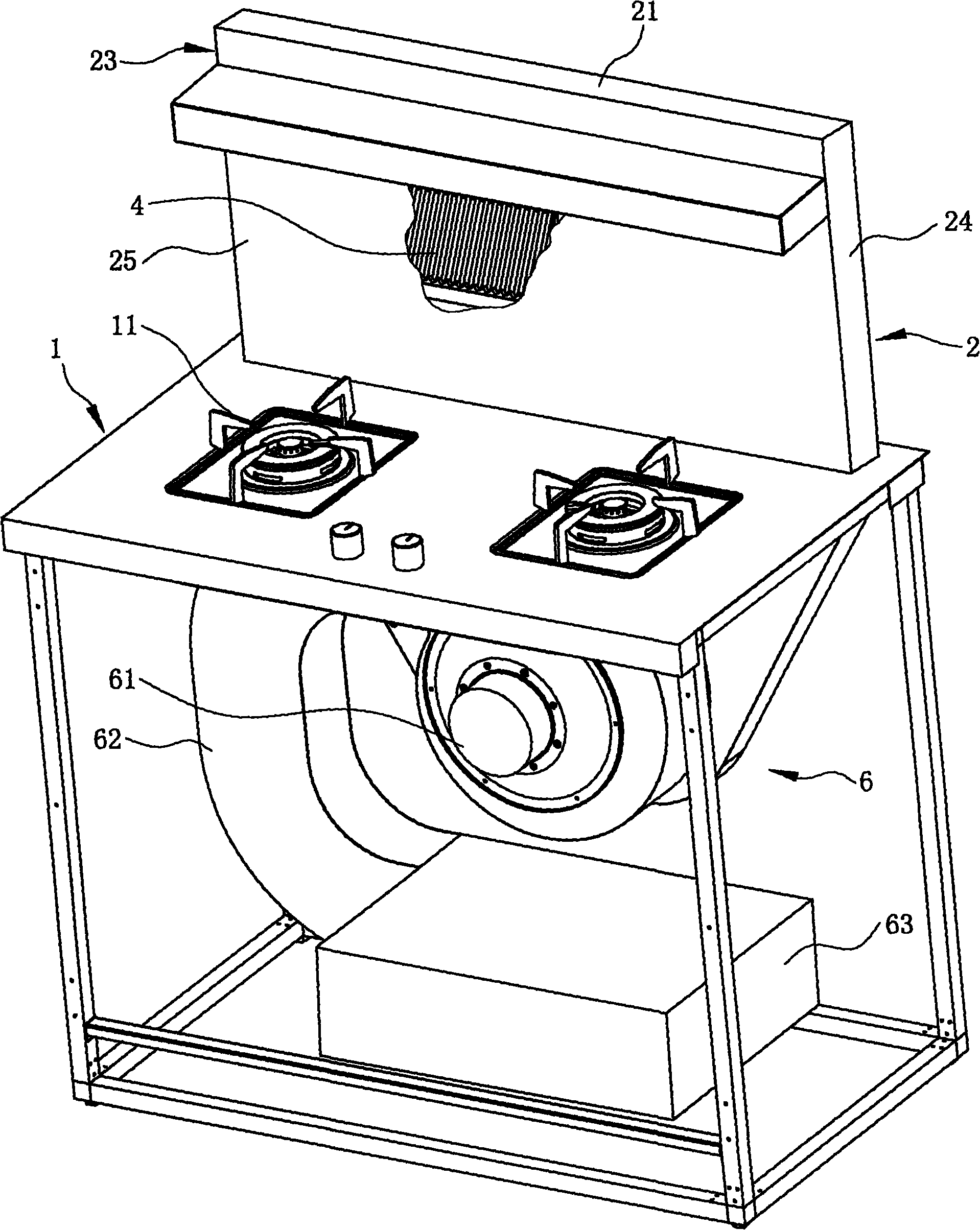 Down-draught type range hood