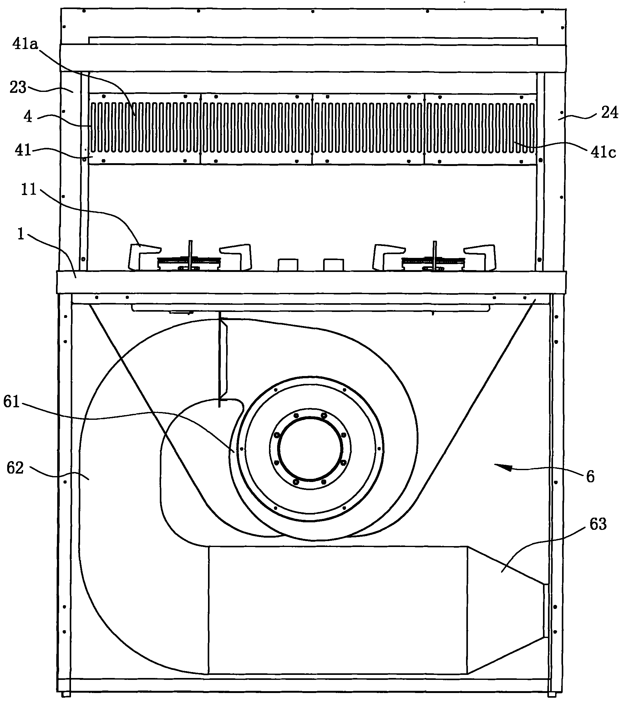 Down-draught type range hood