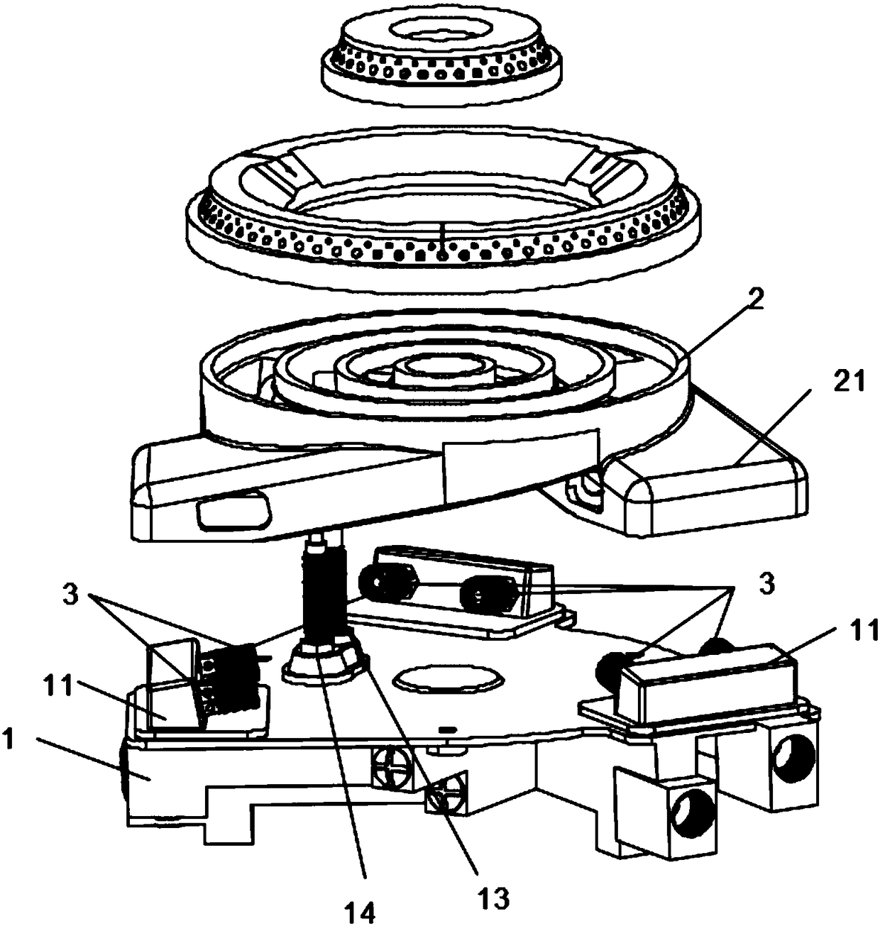 Upper air inlet furnace end capable of adjusting air intake