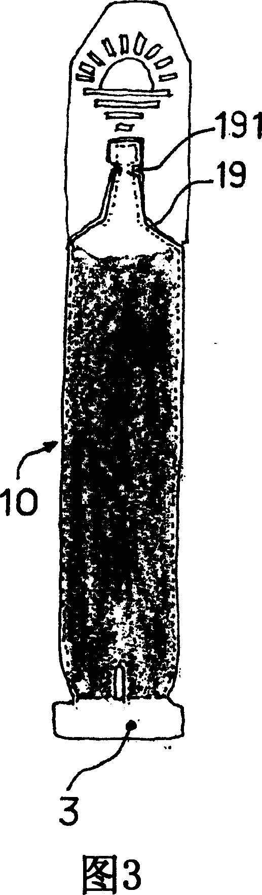 Liquid storage part connected body, manufacture method and device for liquid storage part connected body enclosed in liquid