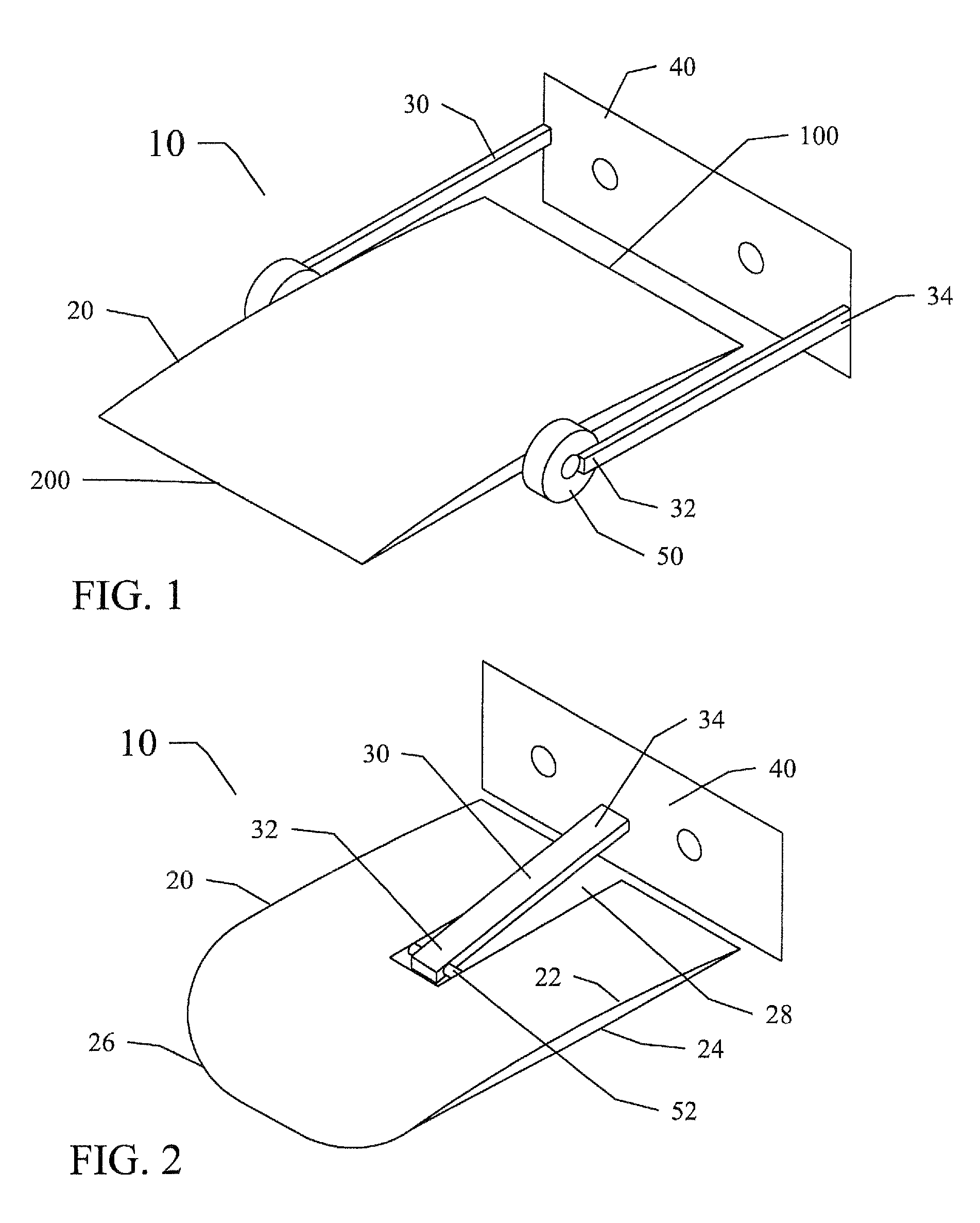 Vessel trim-tabs with pivotal connection