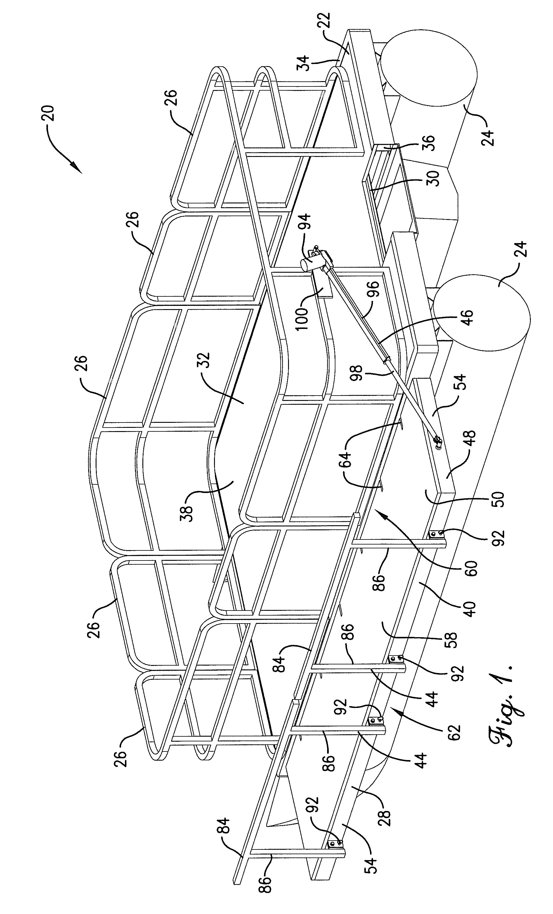 Auxiliary deck for pontoon boat