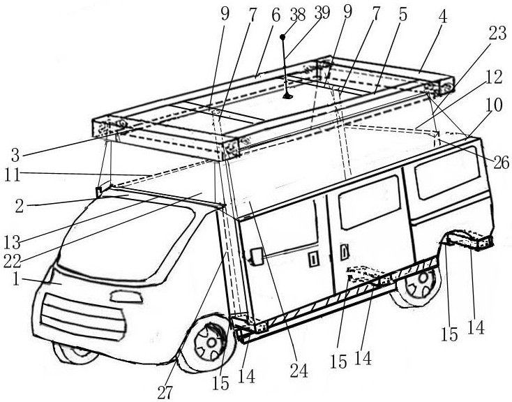 Device capable of enlarging size of passenger car