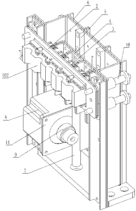 Test tube clamping mechanism in test tube cover removing device