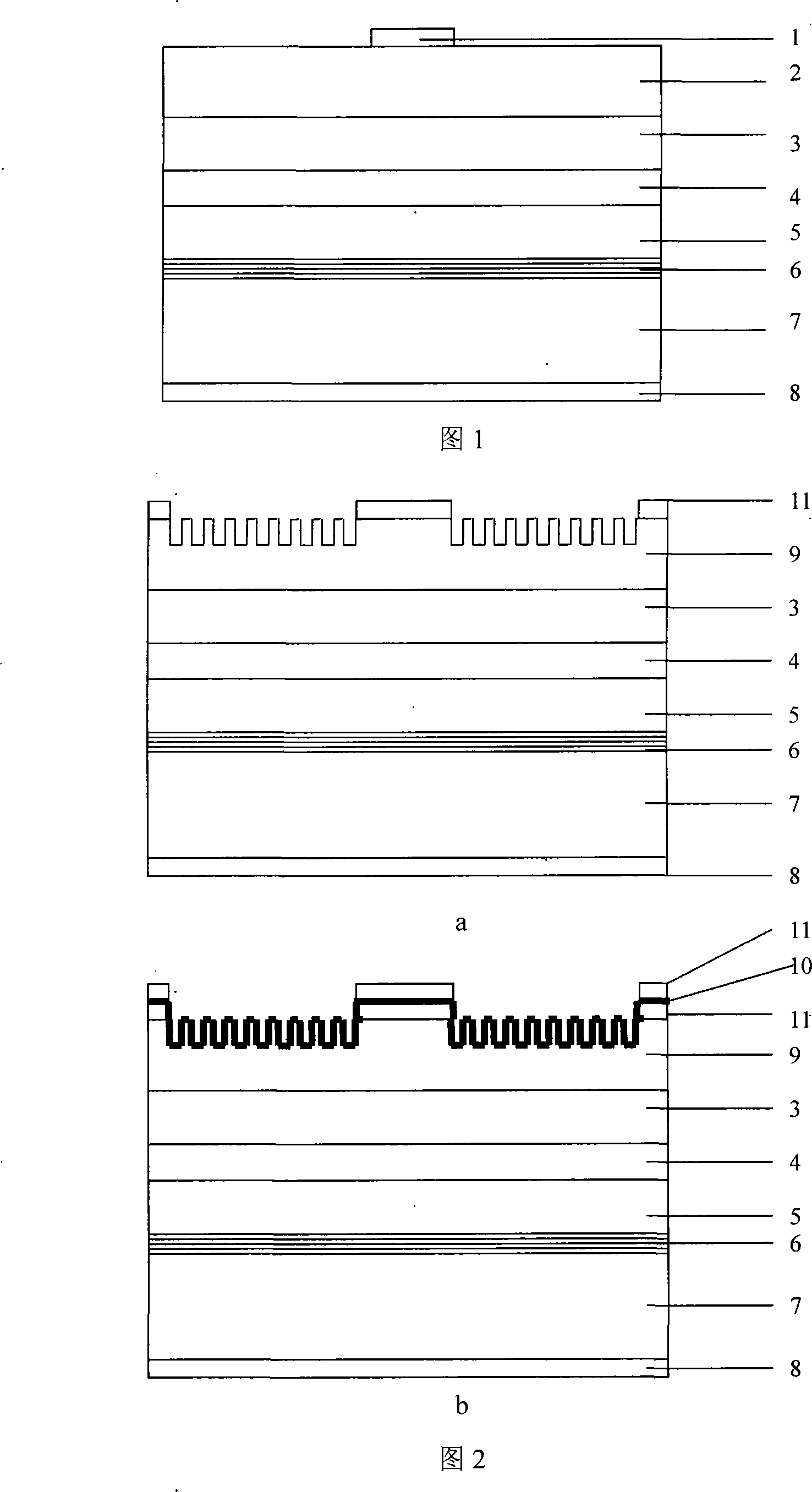 Emitting surface semiconductor LED with nanostructure and its preparing process