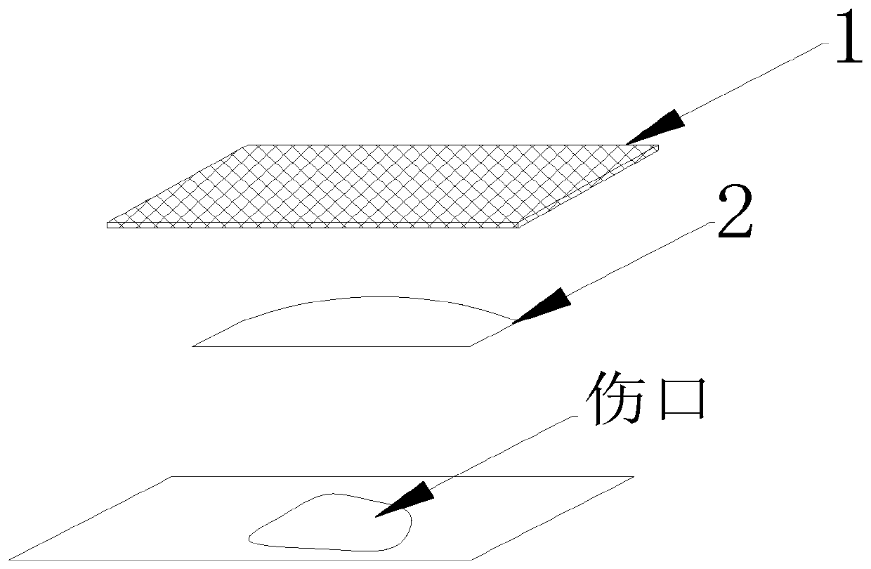 Hemostatic material for war wounds as well as preparation method and application thereof