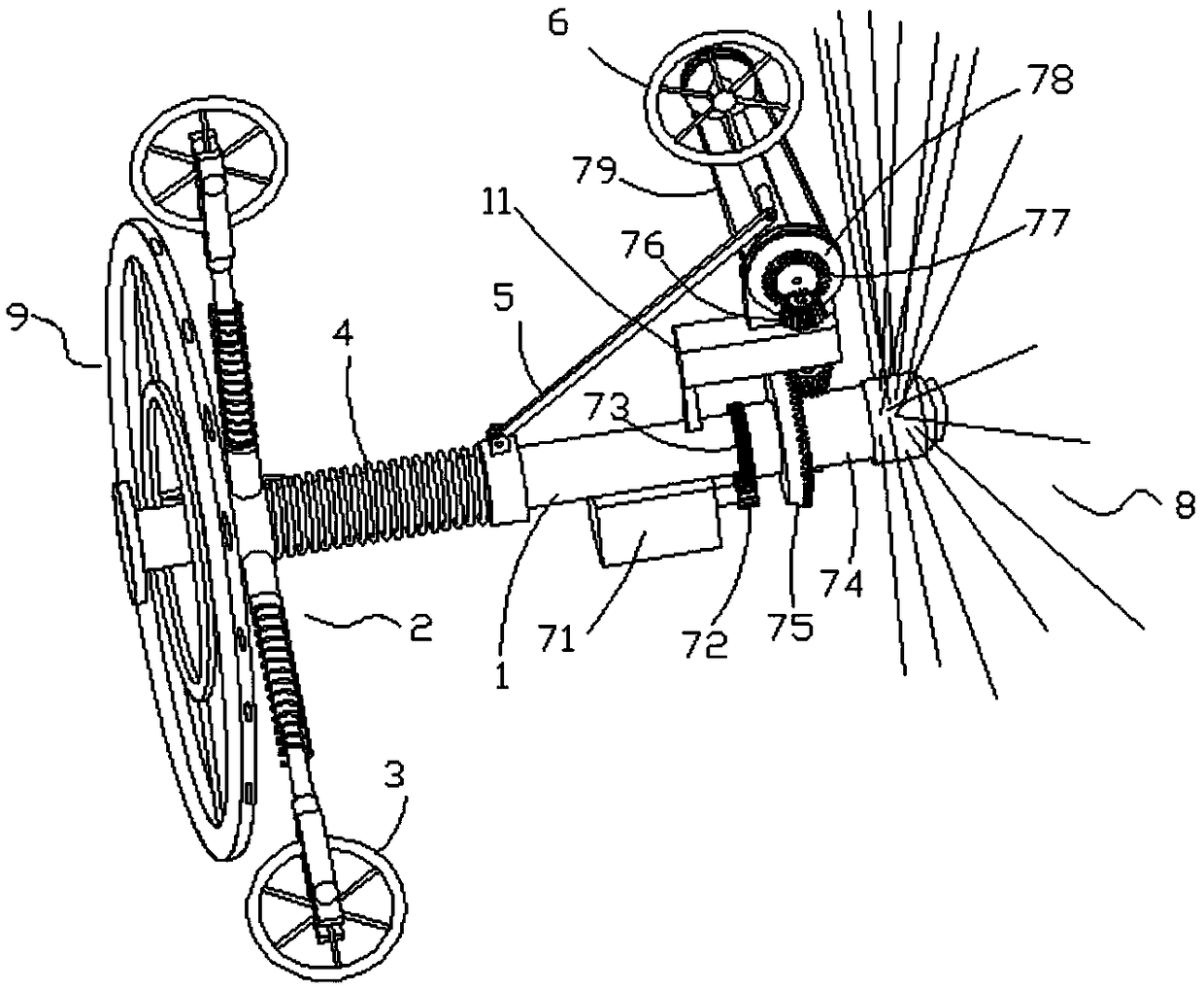 Sweeping device for inner wall of FRPP pipe fitting