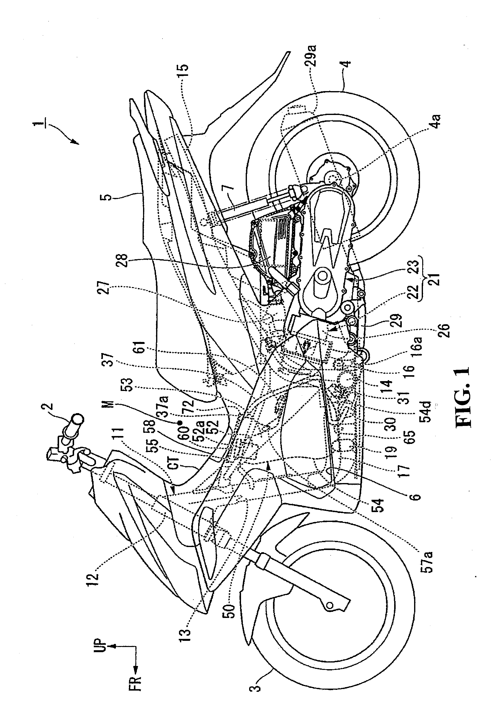 Arrangement structure for canister of saddle type vehicle