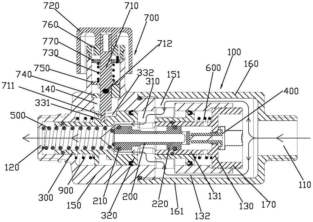 Control valve with cold water drainage function and switching valve device