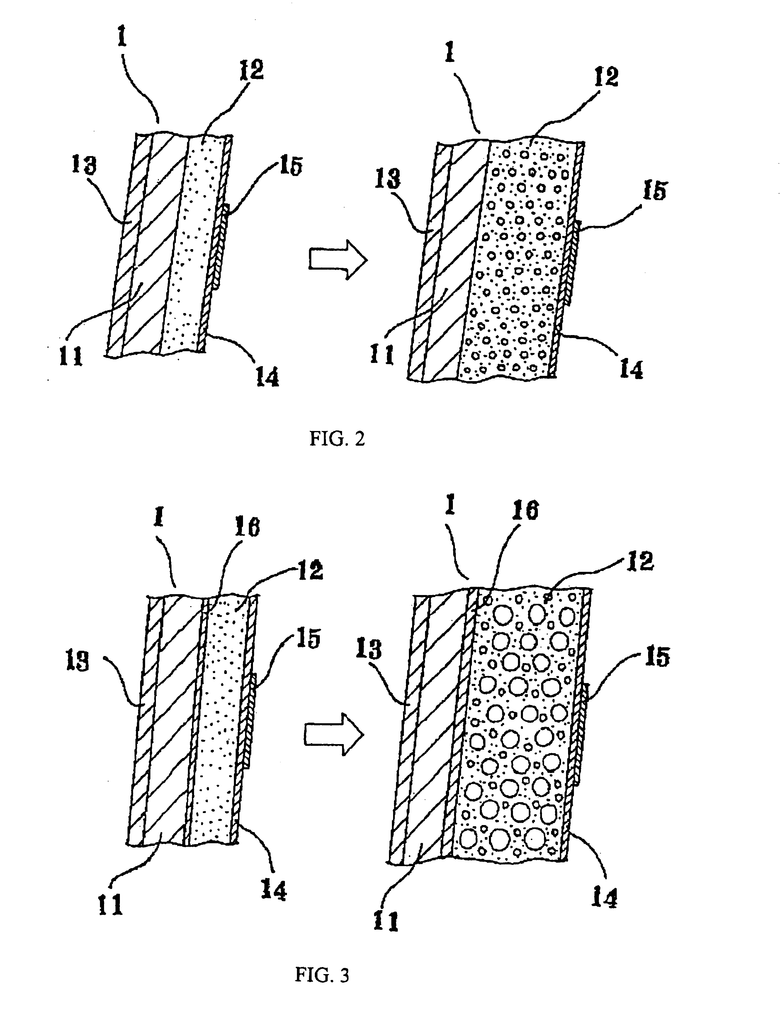 Stock material for container body of insulating paper container, insulating paper container and process for making them