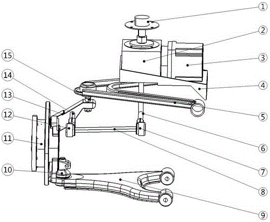 Drive-by-wire independent steering-driving integrated double wishbone suspension system based on double crank mechanism