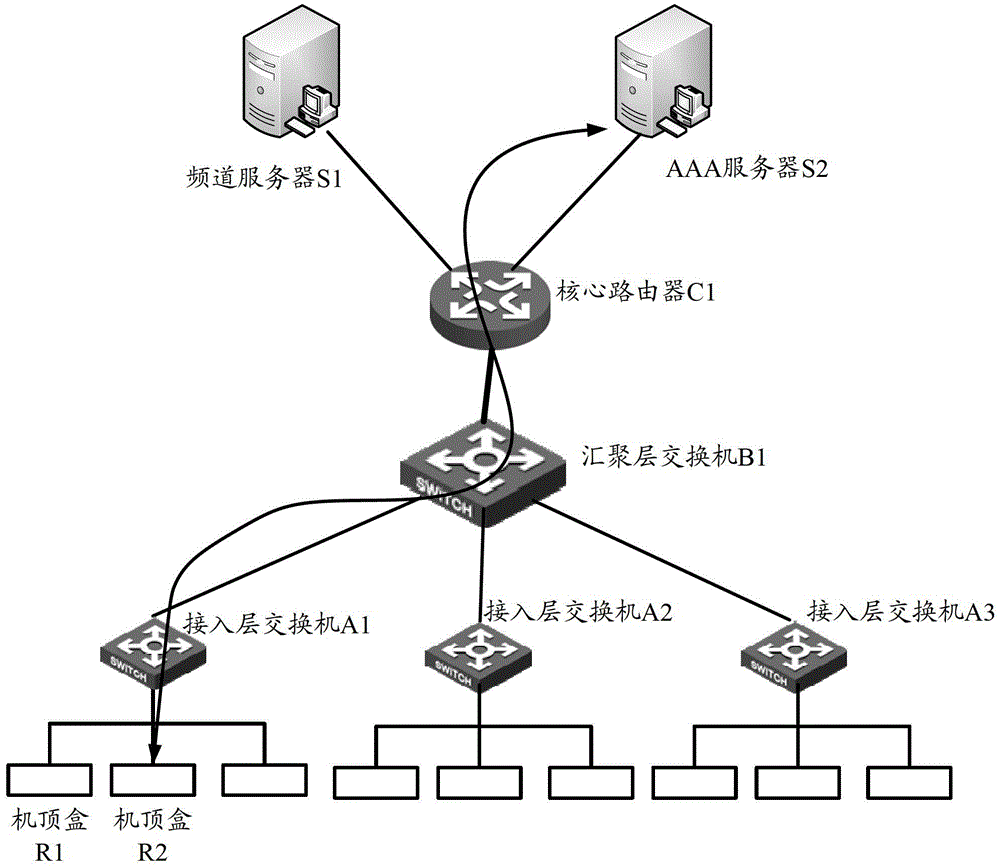 AAA server in iptv network and its processing method