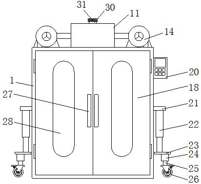 Uniform drying device for mask processing and drying method of uniform drying device for mask processing