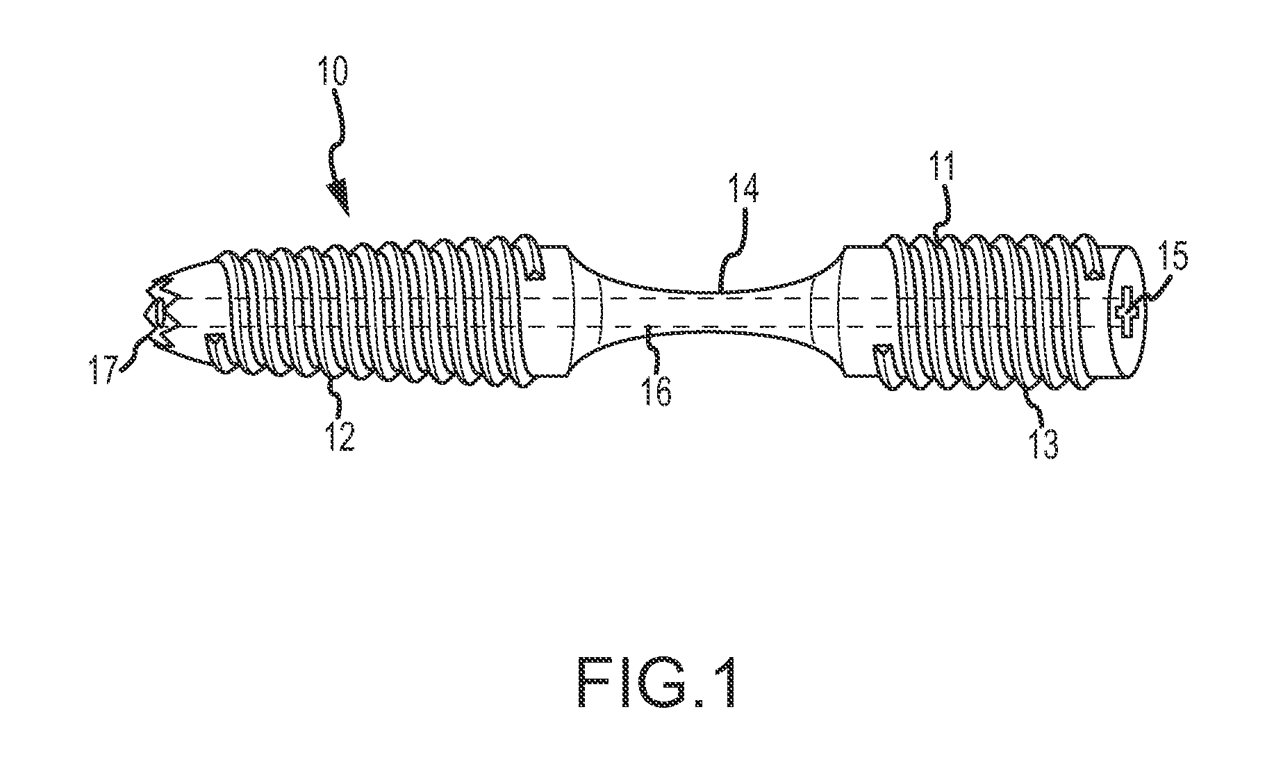 Bent dip fusion screw