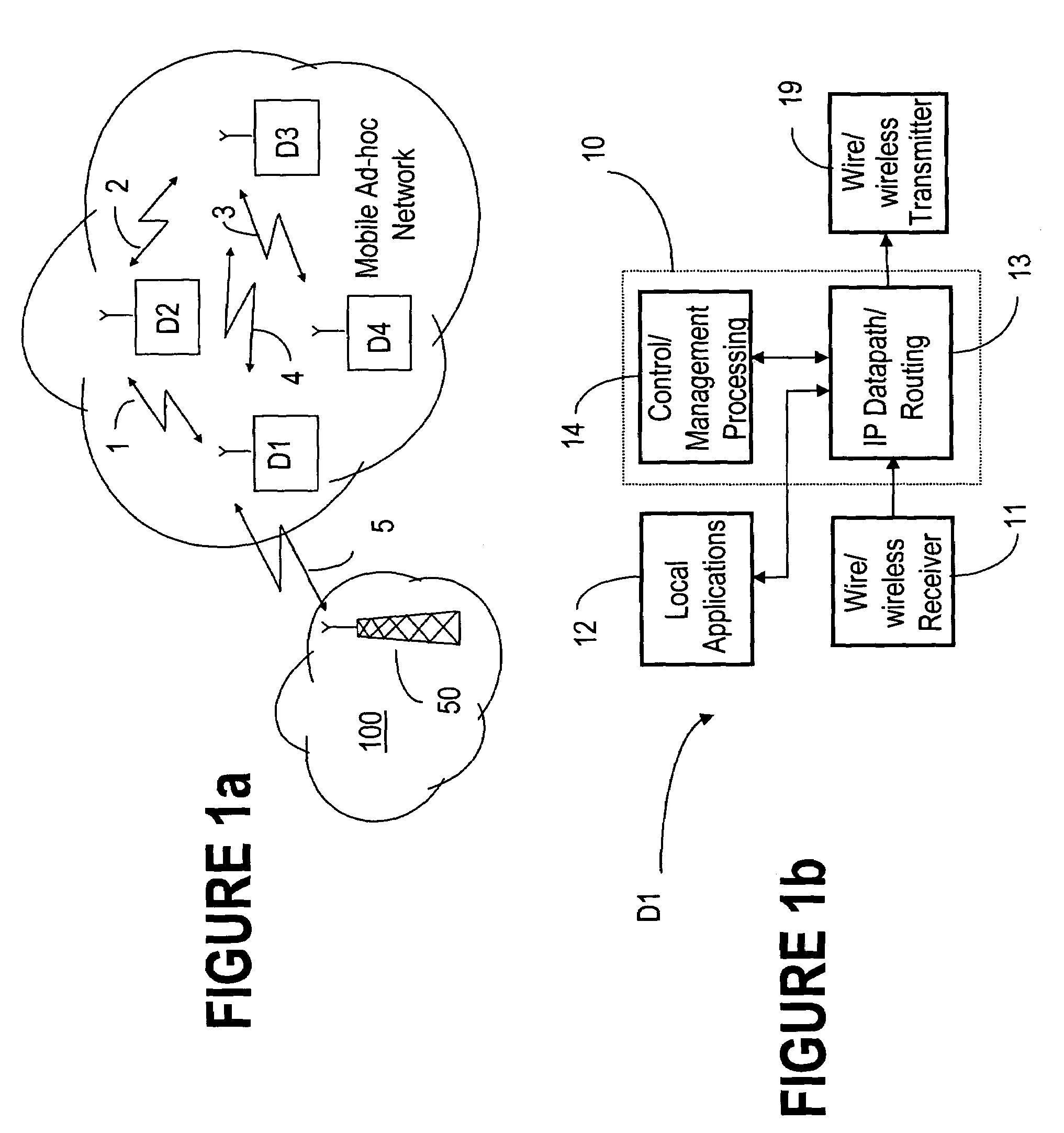 QoS capable mobile ad-hoc network device