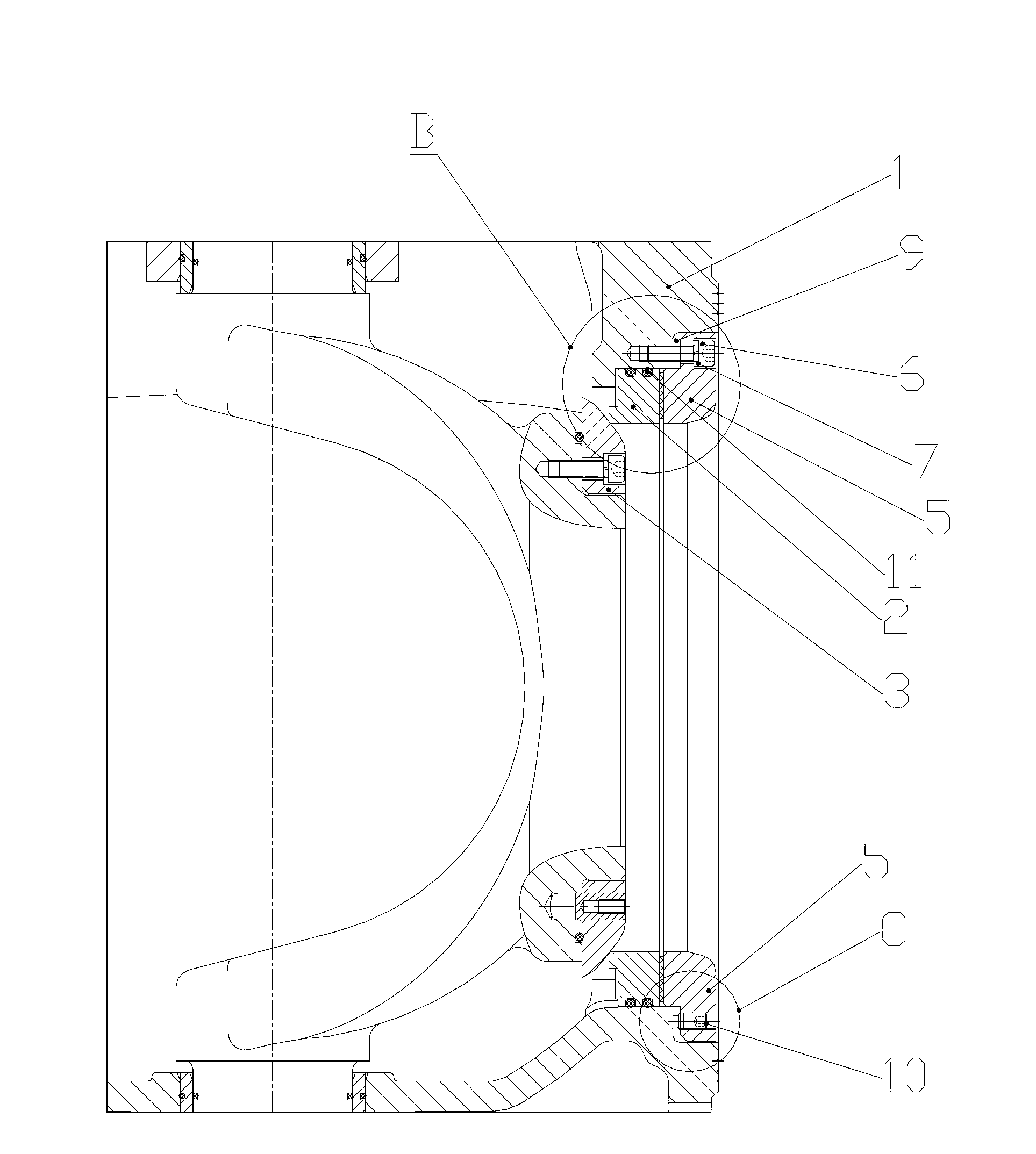 Eccentric half-ball valve