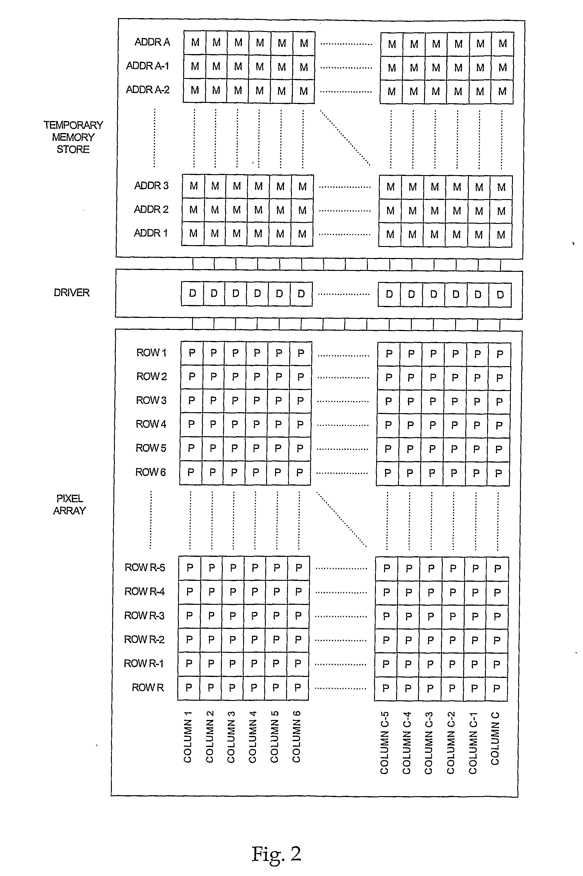 Temporary Memory Circuits for Matrix Display Device