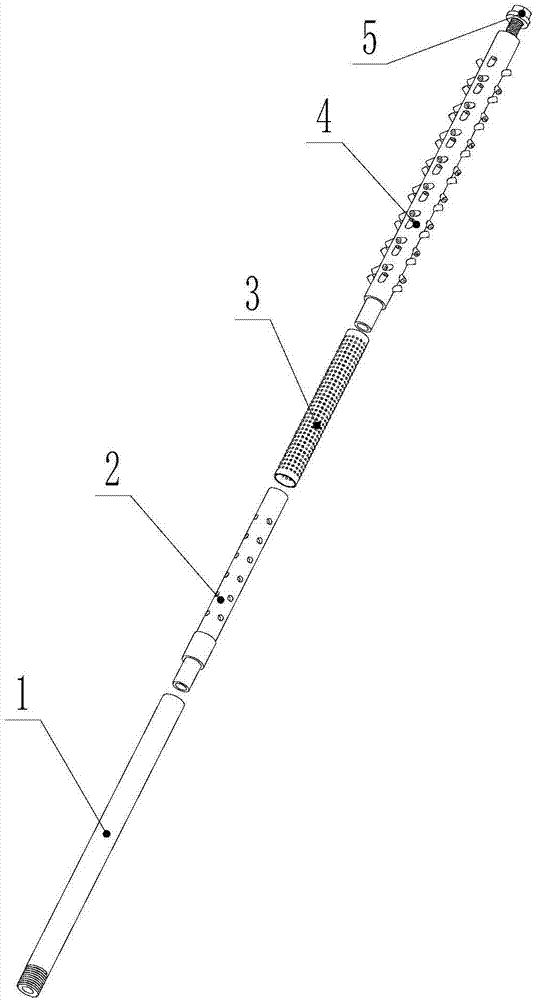 Sectional combined type water pressure cracking stress measuring filter