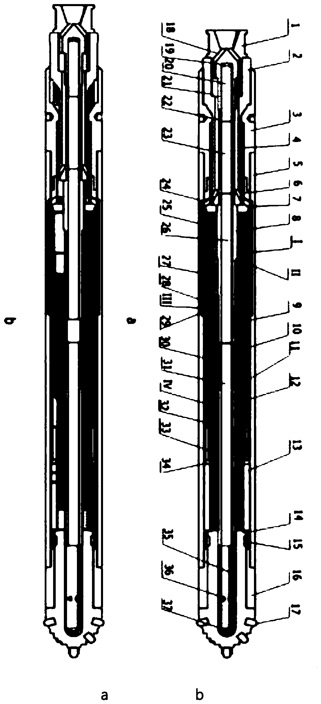 Exhaust powder valve-free type air distribution two-way pneumatic down hole hammer applied to deep hole complex stratum