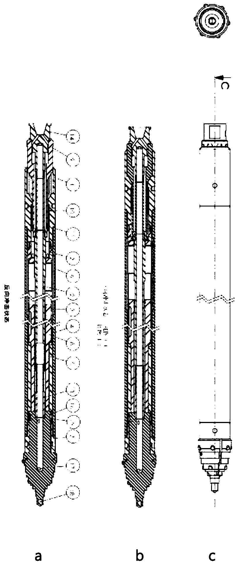 Exhaust powder valve-free type air distribution two-way pneumatic down hole hammer applied to deep hole complex stratum