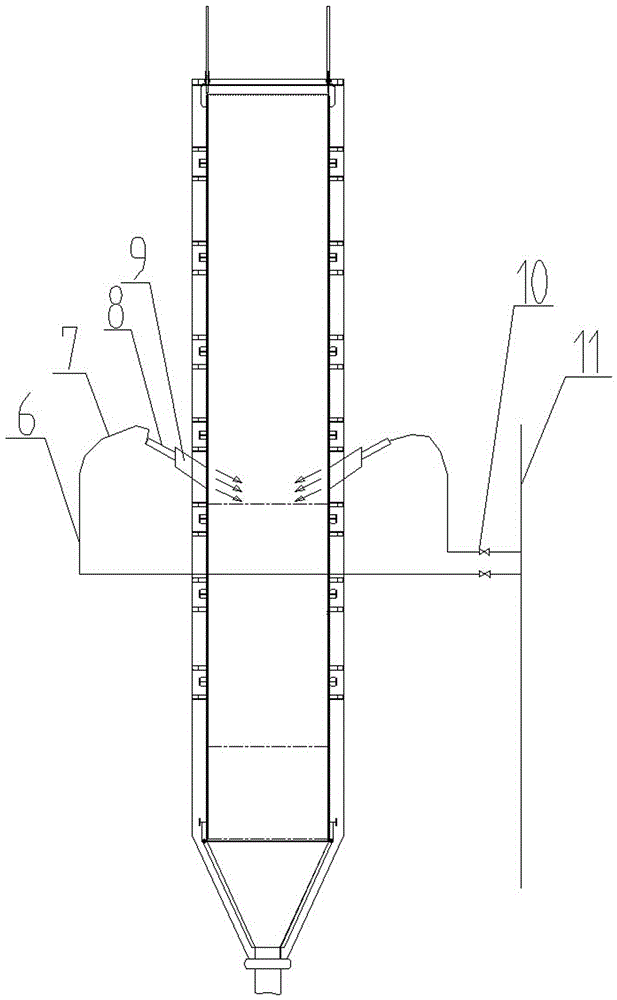 Air seal system capable of reducing dust deposition and adhering of water wall of waste heat boiler of silver copper smelting furnace