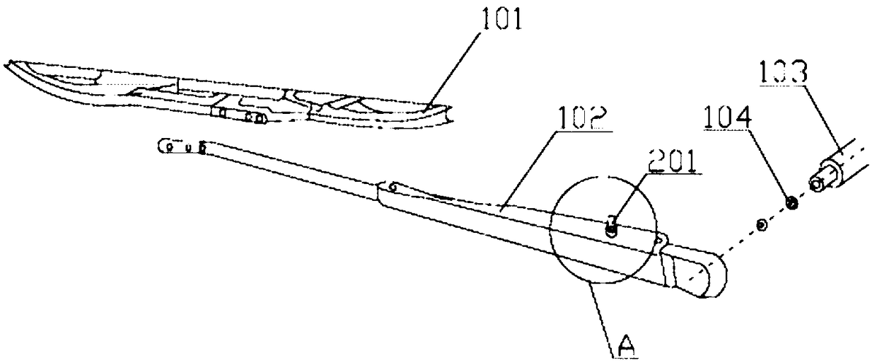 Water spray type windscreen wiper