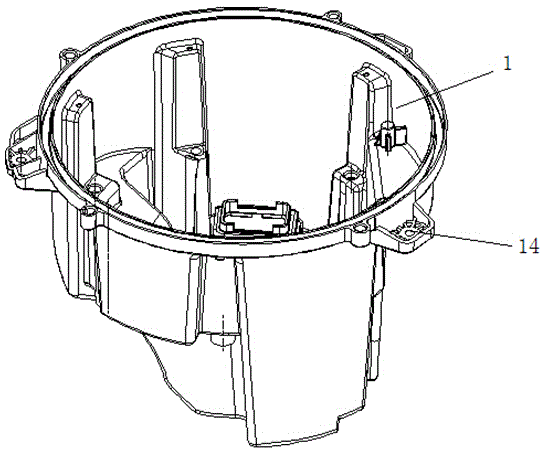 Distance and passing light vehicle front combined lamp with hexagonal lenses