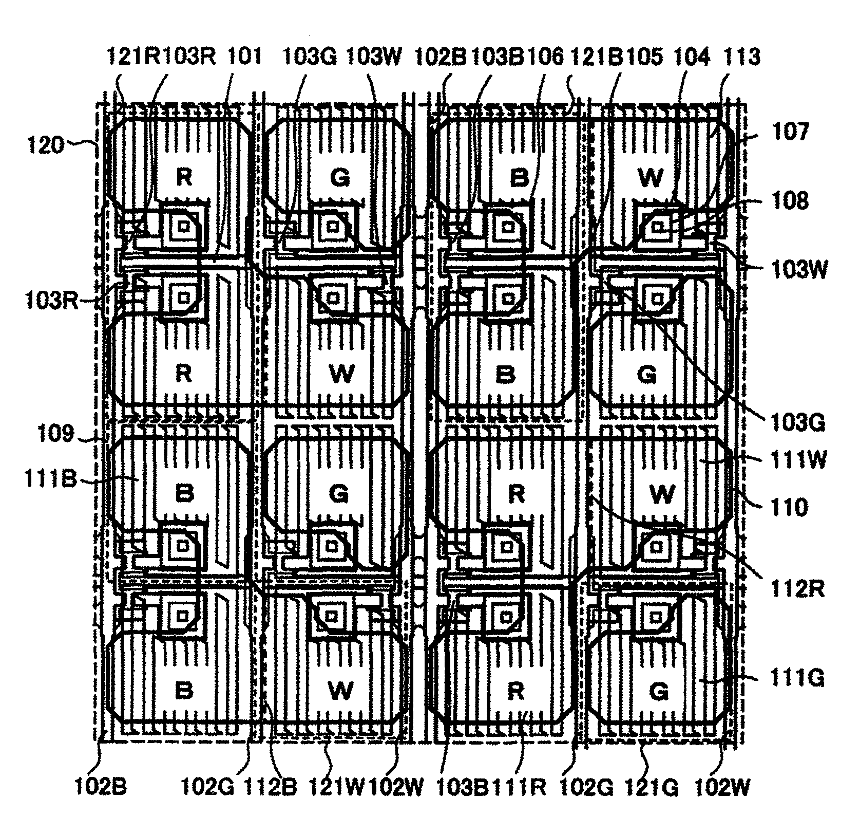 Color display, liquid crystal display, and semi-transmissive liquid crystal display