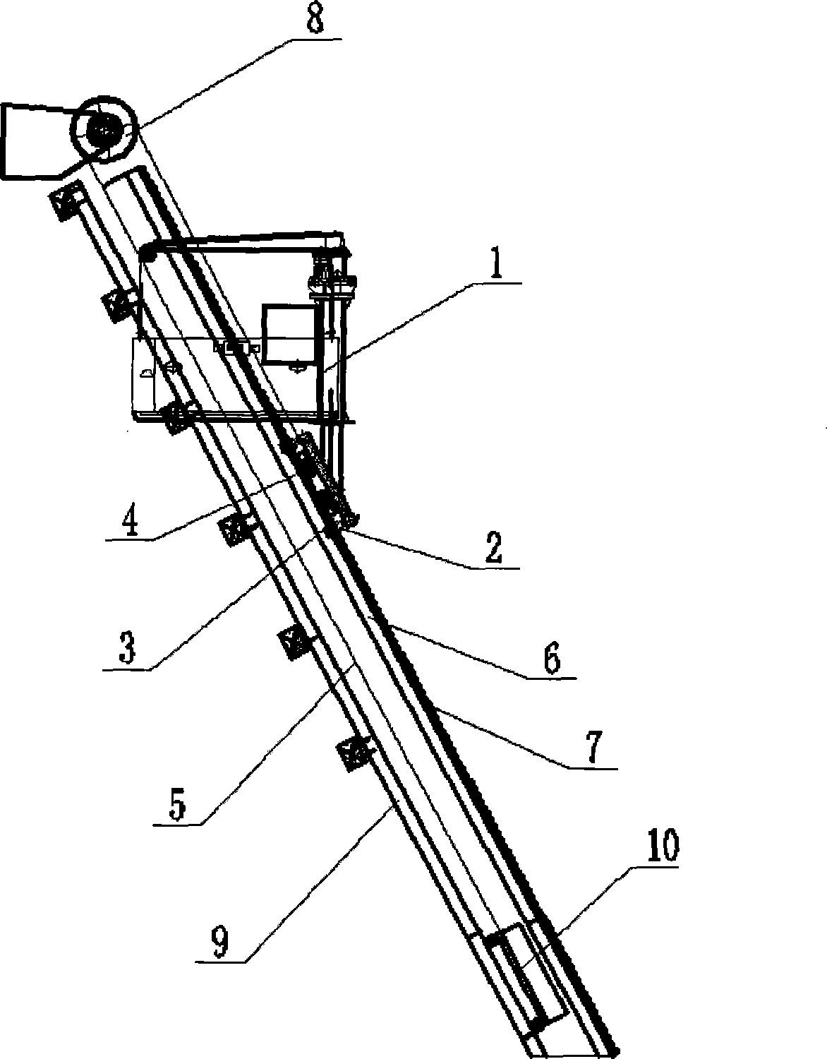 Rack bar weight counterbalance operation type window wiping machine