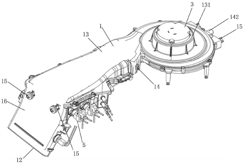 Drying air duct assembly and clothes processing equipment comprising same