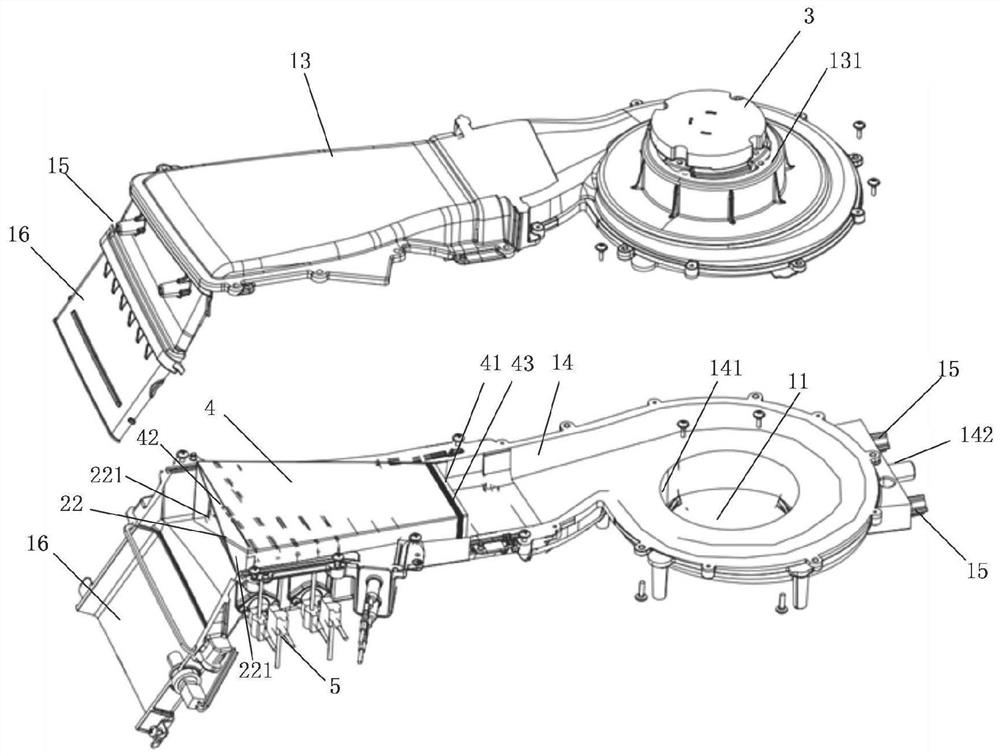 Drying air duct assembly and clothes processing equipment comprising same