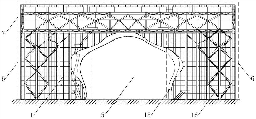 Three-dimensional composite building structure in front of railway station